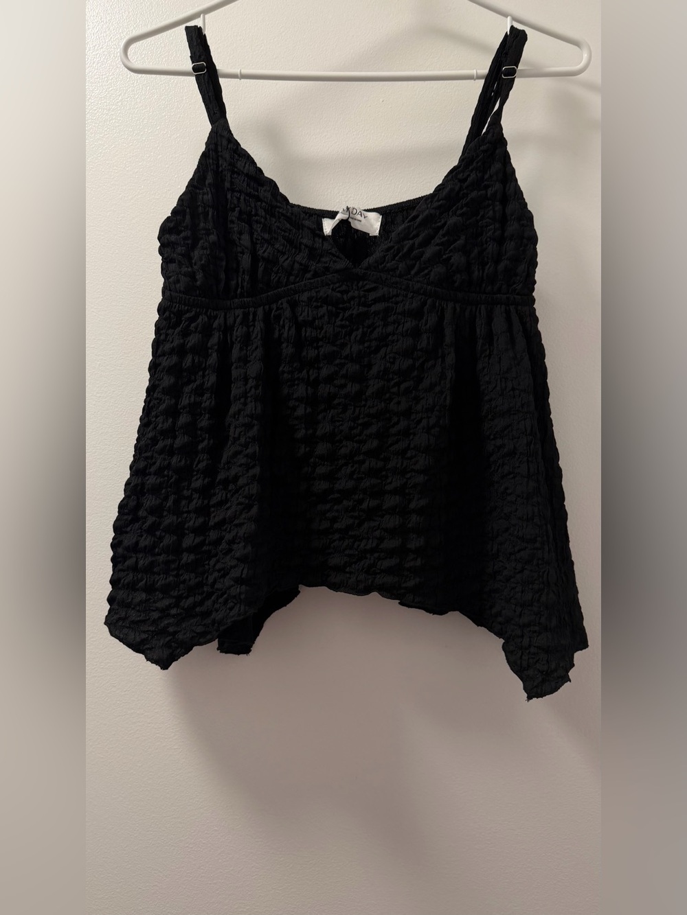 NWT Ivry Day Black Textured Babydoll Camisole Top S